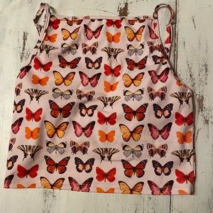 KJ Butterflies squared top. EUC.